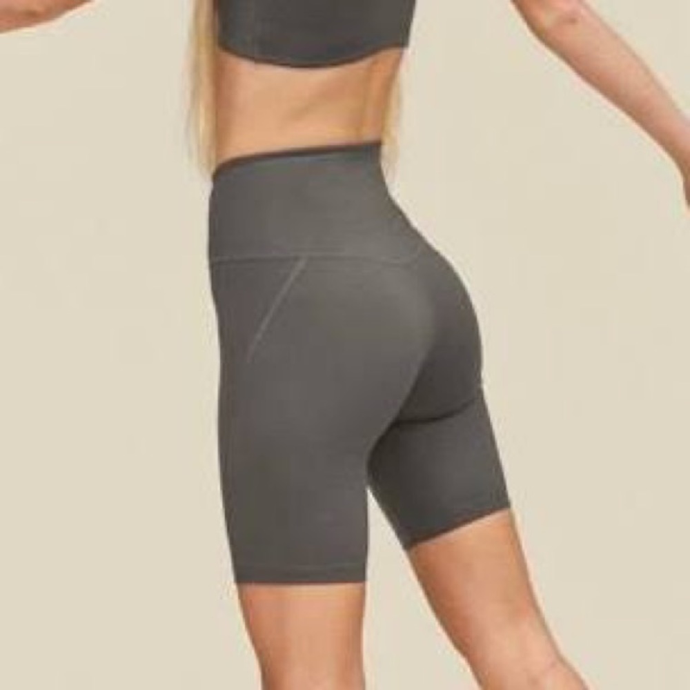 Girlfriend Collective High Rise Bike Shorts In Moon